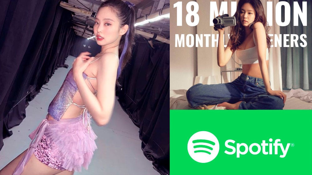 BLACKPINK Jennie成為首位在Spotify上月聽眾數超過1800萬的韓國女性Solo歌手！